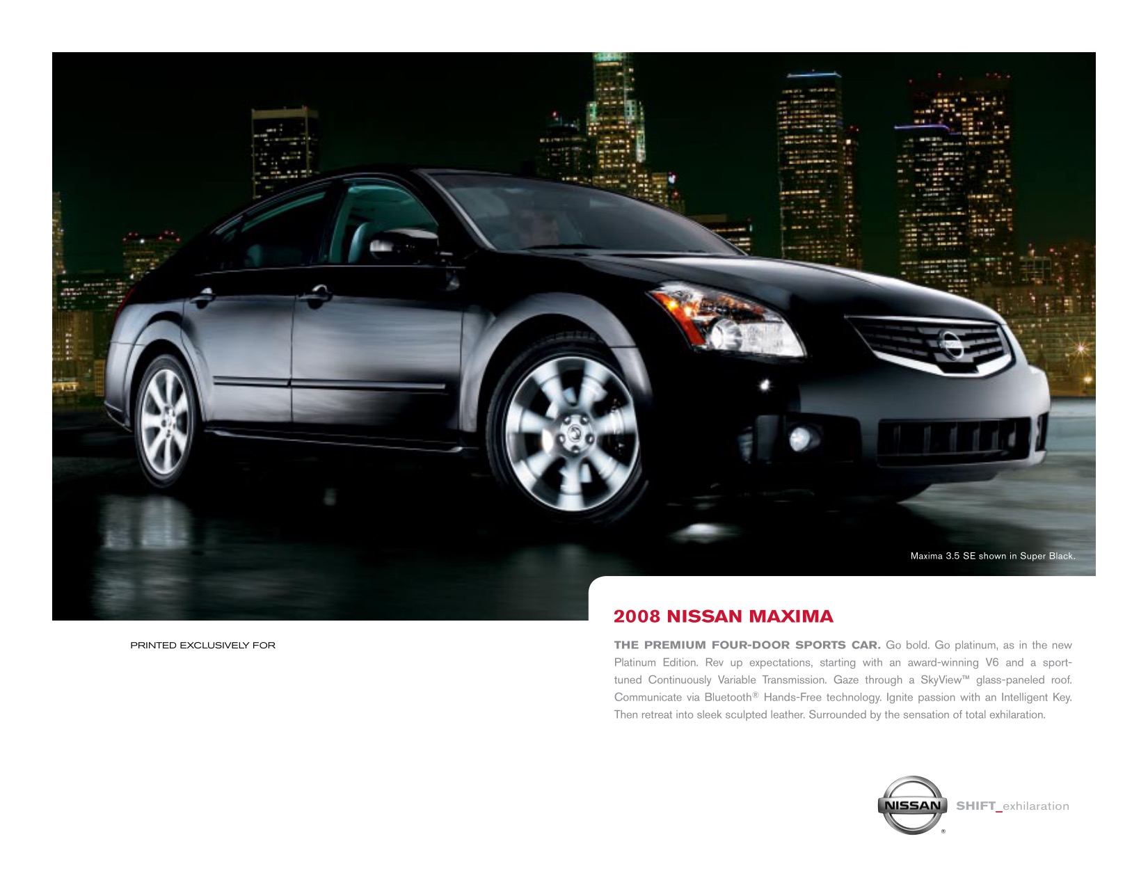 2008 Nissan Maxima Brochure